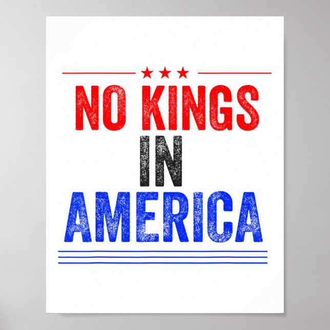 Ingen Kung i Amerika Flagga Protest Spara Democrac Poster (Framsidan)