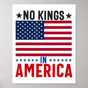 Ingen Kung i Amerika Flagga Protest Spara Democrac Poster