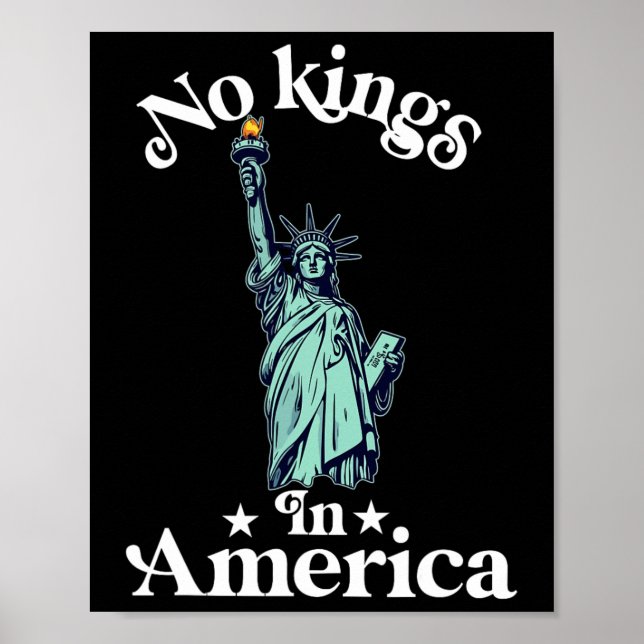 Ingen Kung i Amerika Flagga Protest Spara Democrac Poster (Framsidan)