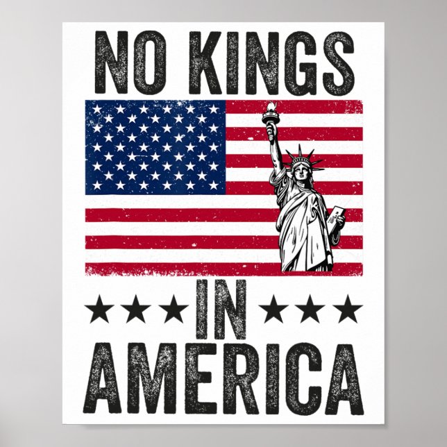 Ingen Kung i Amerika Flagga Protest Spara Democrac Poster (Framsidan)