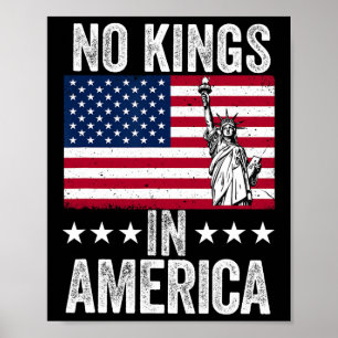 Ingen Kung i Amerika Flagga Protest Spara Democrac Poster