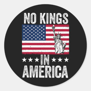 Ingen Kung i Amerika Flagga Protest Spara Democrac Runt Klistermärke
