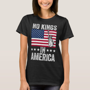 Ingen Kung i Amerika Flagga Protest Spara Democrac T Shirt