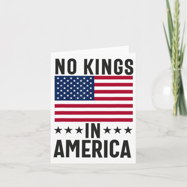 Ingen Kung i Amerika Flagga protesterar mot Spara  Kort (Framsida)