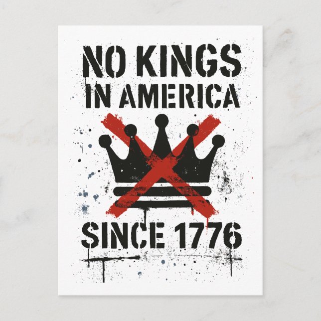 Ingen Kung i Amerika, ingen Kung Day Protest Helg Vykort (Framsida)