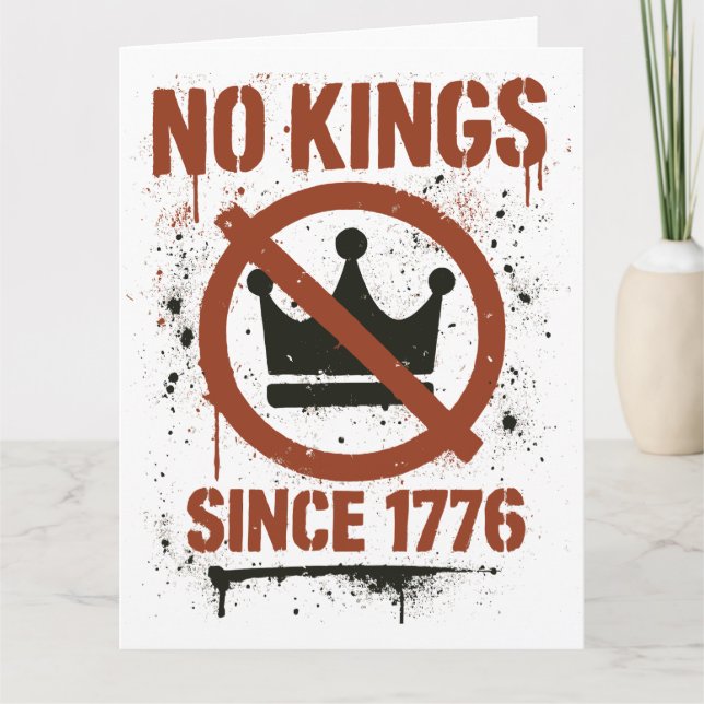 Ingen Kung i Amerika, ingen Kung Day Protest Kort (Framsida)