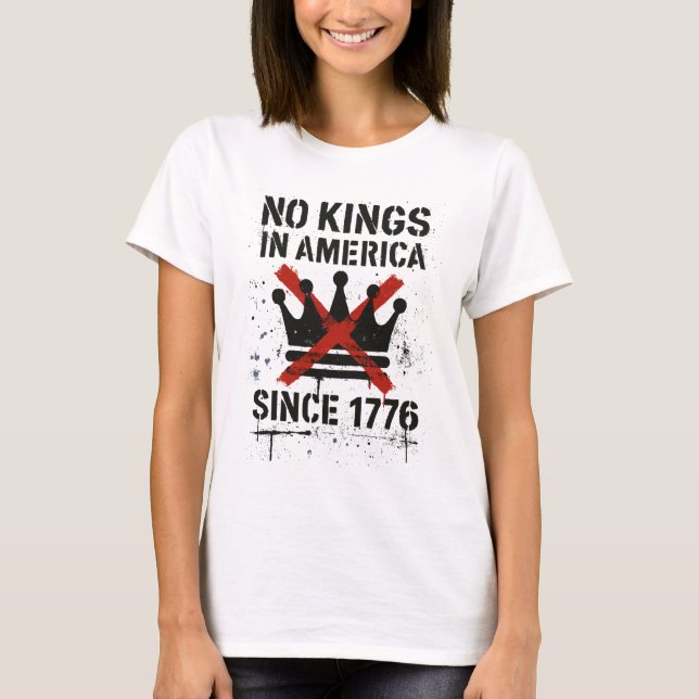 Ingen Kung i Amerika, ingen Kung Day Protest T Shirt (Framsida)