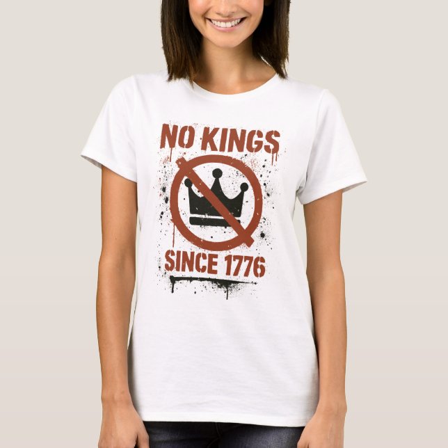 Ingen Kung i Amerika, ingen Kung Day Protest T Shirt (Framsida)