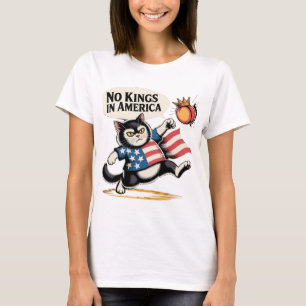 Ingen Kung i Amerika Patriotic Cat T Shirt