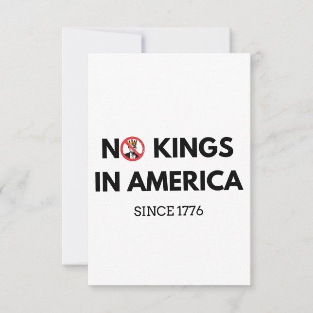 Ingen Kung i Amerika sedan 1776 Tack Kort (Framsida)