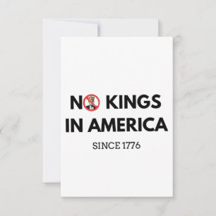 Ingen Kung i Amerika sedan 1776 Tack Kort