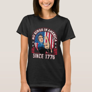 Ingen Kung i Amerika sedan 1776 USA flagga Spara D T Shirt