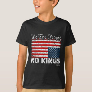 Ingen Kung i Amerika stressar Flagga uppifrån och T Shirt