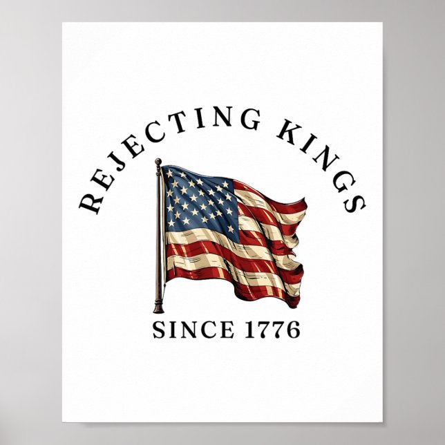 Ingen Kung i Amerika, vi bor USA flagga Poster (Framsidan)