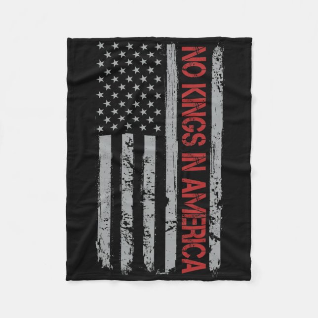 Ingen Kung i USA:s Flagga Vintage Fleecefilt (Framsidan)