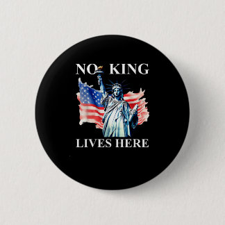 Ingen kung lever i Amerika Frihetsflagga Patriotis Knapp