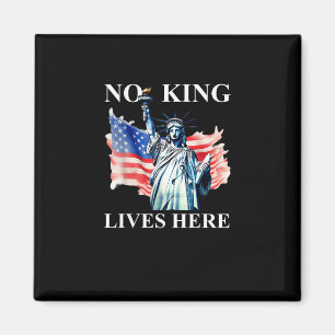 Ingen kung lever i Amerika Frihetsflagga Patriotis Magnet