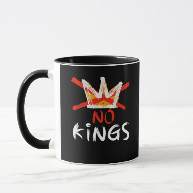 Ingen Kung Roligt Citat Retro Kreativ Stil Mugg (Vänster)