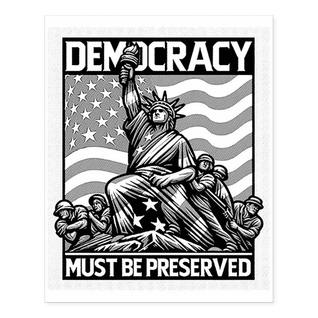 Ingen Kung Spara Demokrati Stämpel (Tryck)