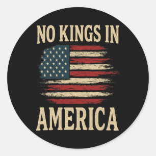 Ingen Kung Vintage Patriotic Freedom Usa Lib Runt Klistermärke