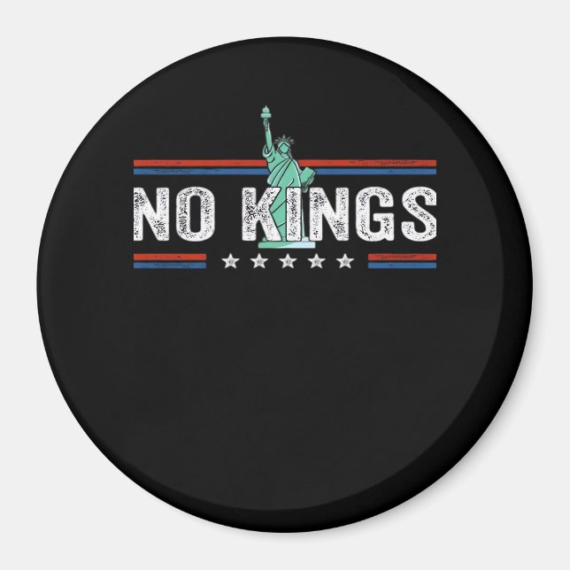 Ingen kungadag Retro klassisk design Magnet (Framsidan)
