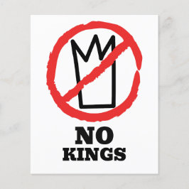 Ingen kungs logotyp, krona rött stoppskyltsdesign flygblad