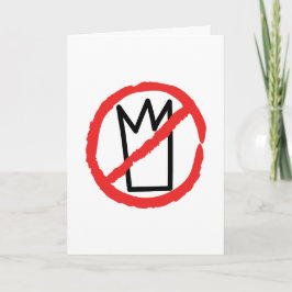 Ingen kungs logotyp, krona rött stoppskyltsdesign kort