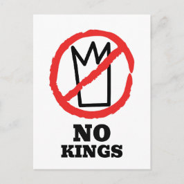 Ingen kungs logotyp, krona rött stoppskyltsdesign vykort