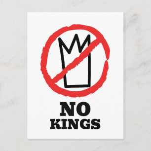 Ingen kungs logotyp, krona rött stoppskyltsdesign vykort