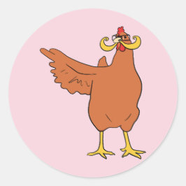 Ingen kyckling här runt klistermärke