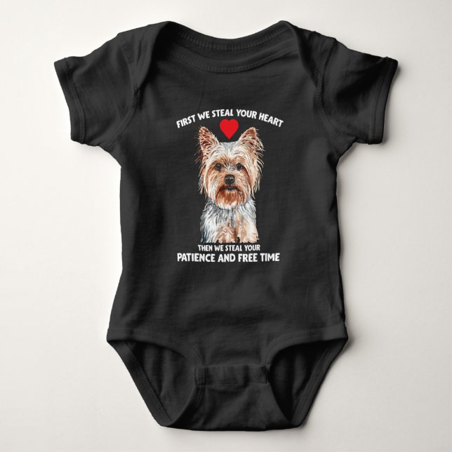 Ingen ledig tid och patient Yorkie Yorkshire T Shirt (Framsida)