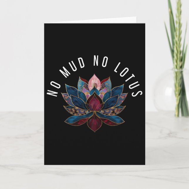 Ingen lera ingen lotusblomma Zen Buddhism Buddhist Kort (Framsida)