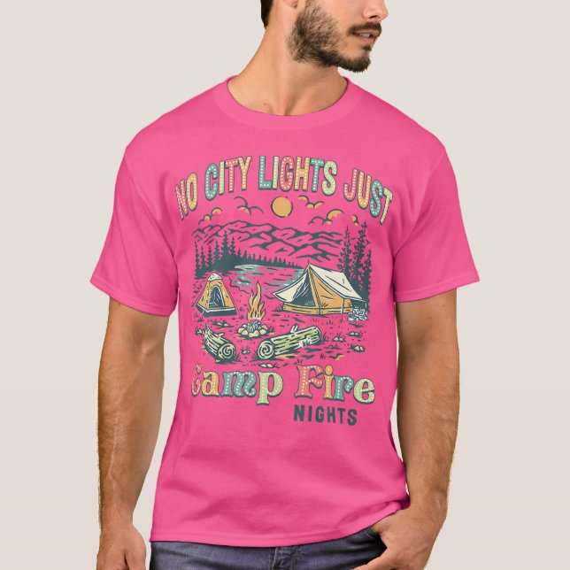 Ingen Ljus, bara Camp Fire Nights Women Manar Ret T Shirt (Framsida)