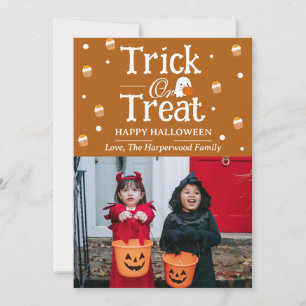 Ingen lurendrejeri bara godsak Halloween familj fo Julkort