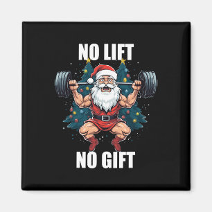 Ingen Lyft Ingen Present Tomte Jul Gym Kroppstbuil Magnet