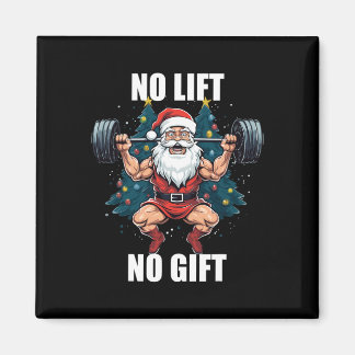 Ingen Lyft Ingen Present Tomte Jul Gym Kroppstbuil Magnet