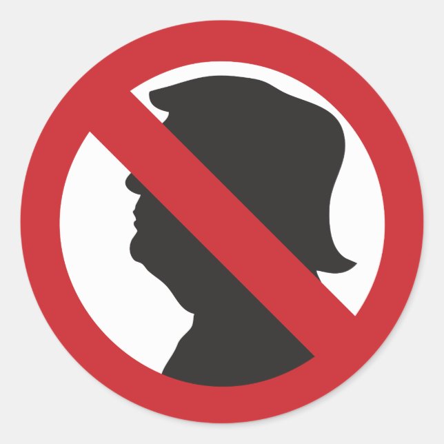 Ingen MAGA/antitrumpSilhouette-etikett Runt Klistermärke (Framsida)