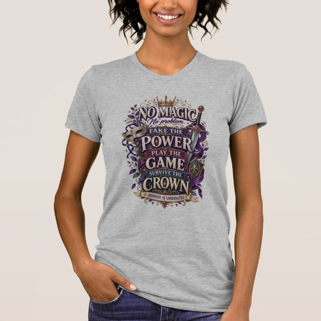 Ingen Magi Inget Problem Fantasy Läsare T-Shirt (Framsida)