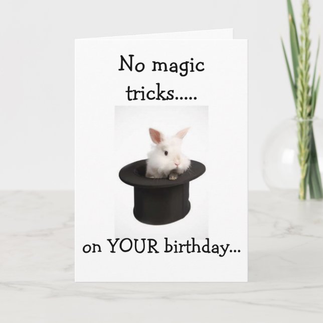 INGEN MAGISK TRICK FRÅN DEN HÄR BUNNY-BIRTHDAY-ÖNS KORT (Framsida)