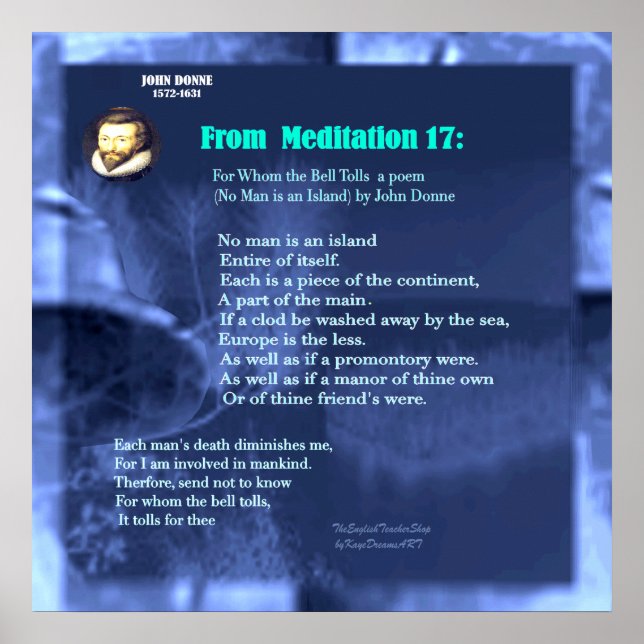 Ingen man är en ö poster (Framsidan)