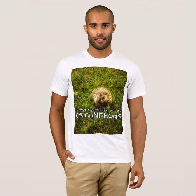 Ingen man är ett fel som har den Groundhogs T-shirt (Hel framsida)