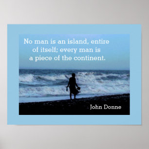 Ingen människa är en ö - John Donne poster