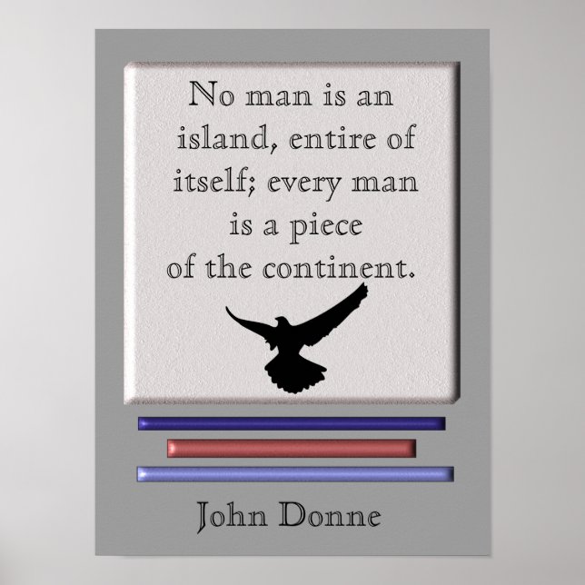 Ingen människa är en ö - konsten poster John Donne (Framsidan)