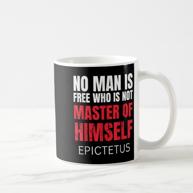 Ingen människa är fri som inte är Marcus Aurelius  Kaffemugg (Höger)