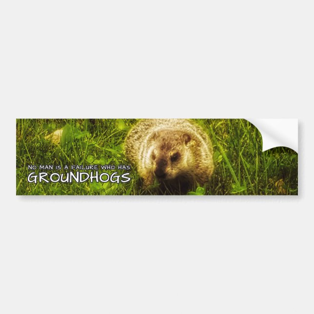 Ingen människa har misslyckats med Groundhogs Bildekal (Framsidan)