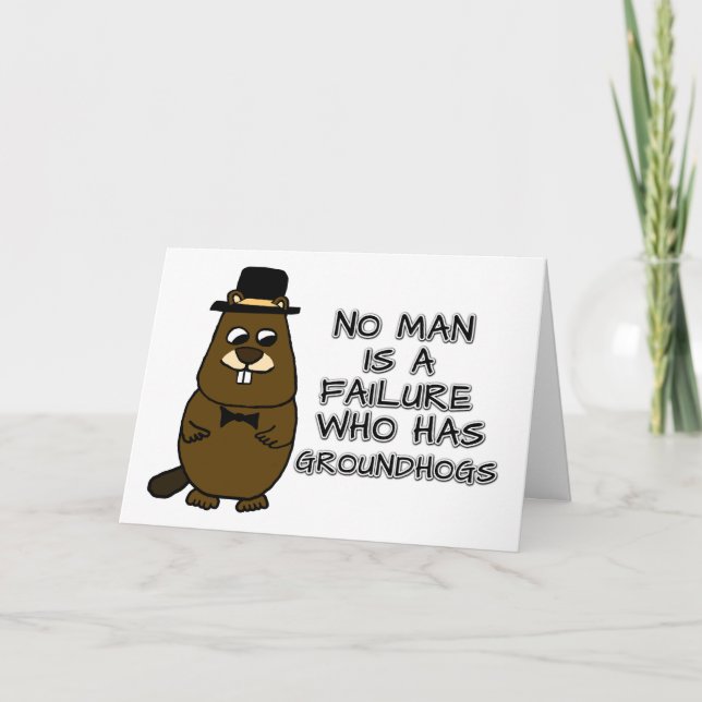 Ingen människa har misslyckats med Groundhogs Kort (Framsida)
