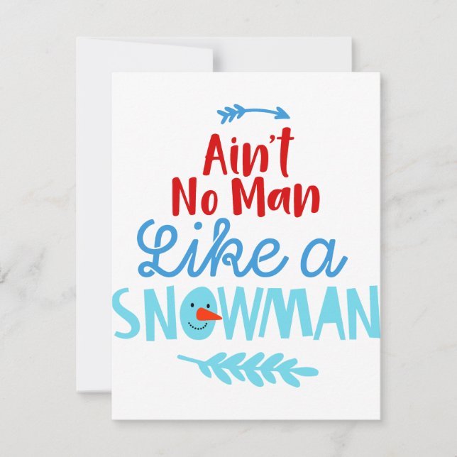 Ingen människa som Snögubbe Julkort (Framsida)