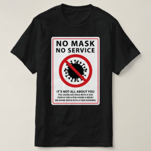 ingen mask ingen tjänst delad luft t shirt