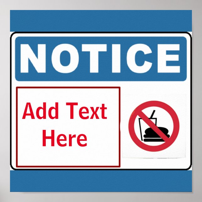 Ingen mat på lokaler, lägg till text, signera poster (Framsidan)