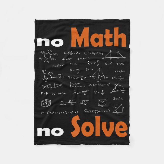Ingen matematik utan Solve Quote School Funny Math Fleecefilt (Framsidan)
